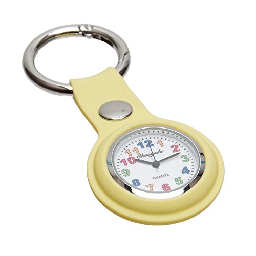 GoodsLand 【 7カラー 】 懐中時計 ナースウォッチ キッズ キーホルダー 逆さ時計 男の子 女の子 GD-KIDSCLOCK-YE